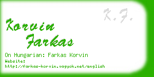 korvin farkas business card